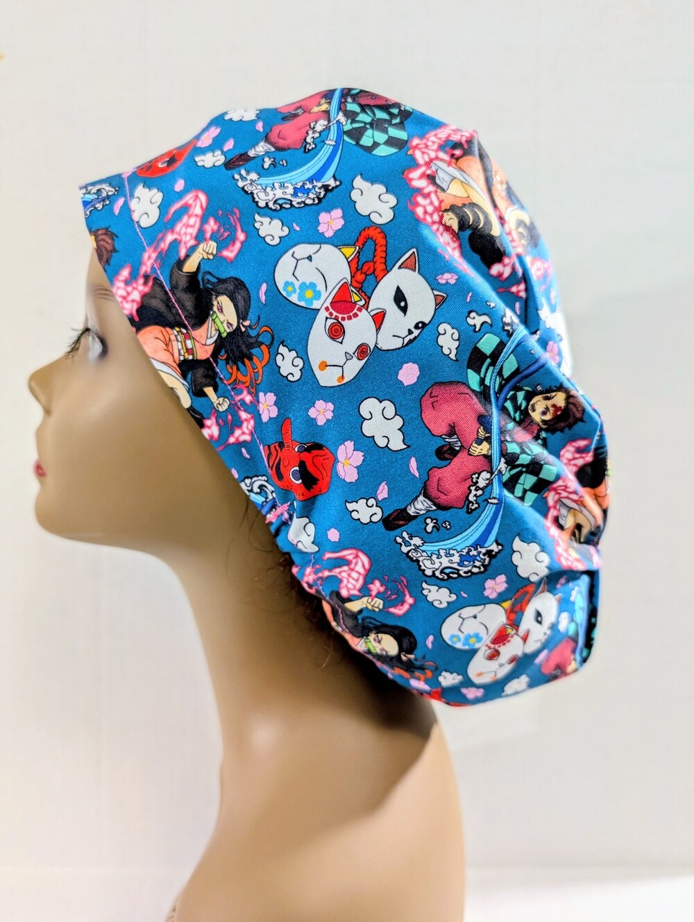 Demon Slayer, Euro Style Scrub Cap, Scrub Cap, Chemo Hat